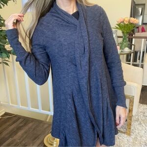 Free People Spirit Cardigan Navy Blue Long Sleeves Knit Snaps Closure Sweaters M